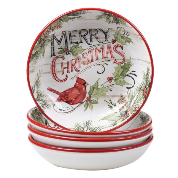 Certified International Evergreen Christmas 4-pc. Soup Bowl Set