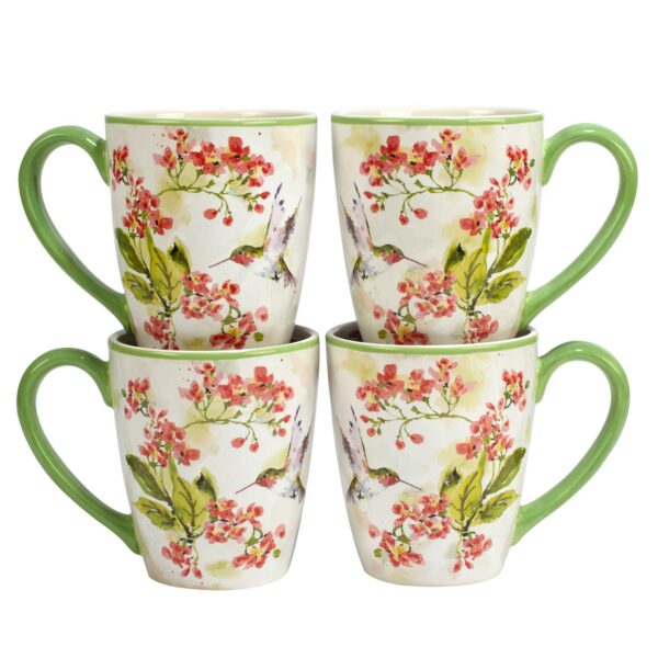 Certified International Hummingbird 4-Piece Mug Set