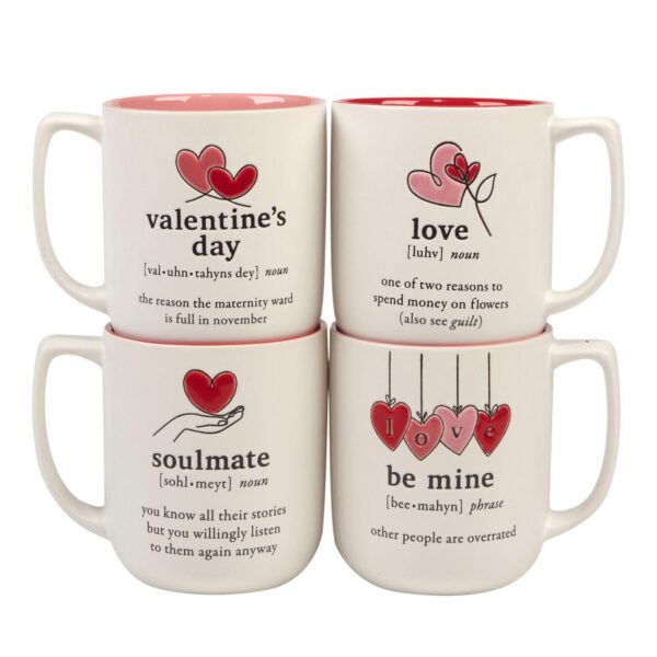 Certified International Valentines Day Set of 4 Mugs