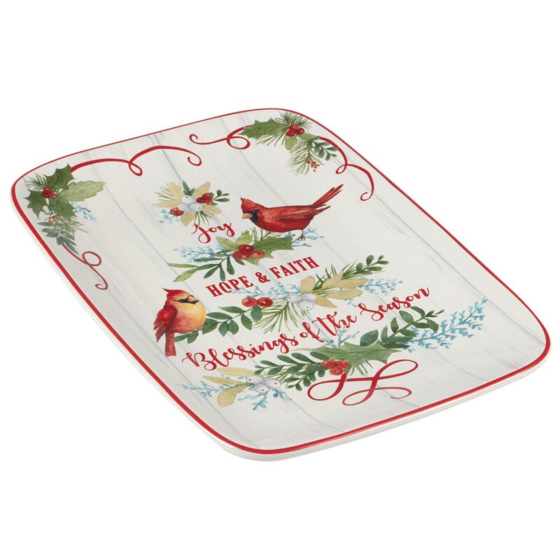 Certified International Winters Green Rectangular Platter - Image 2