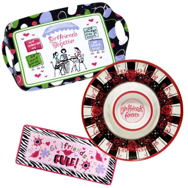 Certified International Lolita Girlfriends Together 3-pc. Melamine Serving Set