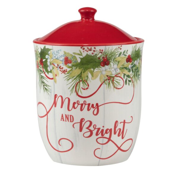 Certified International Winter Greens Biscuit Jar