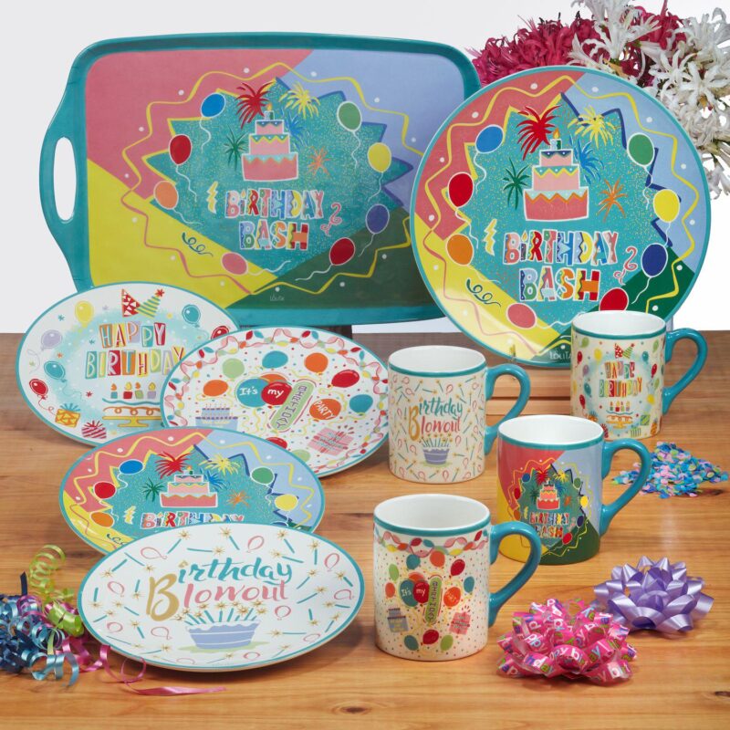 Certified International Lolita Birthday Bash 4-pc. Dessert Plate Set - Image 6