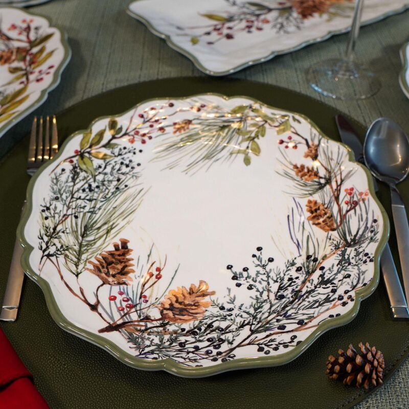 Certified International Winters Forest 4 Dinner Plates Set - Image 3