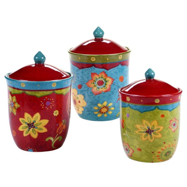 Certified International Tunisian Sunset 3-pc. Kitchen Canister Set