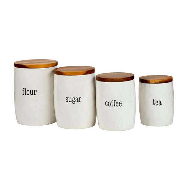 Certified International Just Words 4-piece Canister Set with Wooden Lids