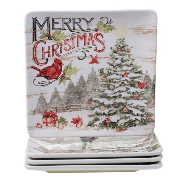 Certified International Evergreen Christmas 4-pc. Dinner Plate Set