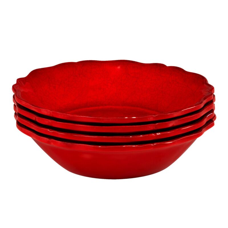 Certified International Red Crackle 4 pc Bowl Set - Image 2