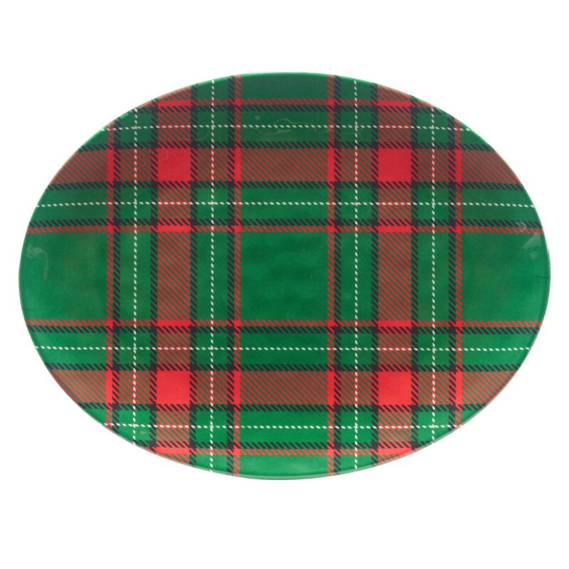 Certified International 2-Piece Christmas Plaid Platter Set - Image 5