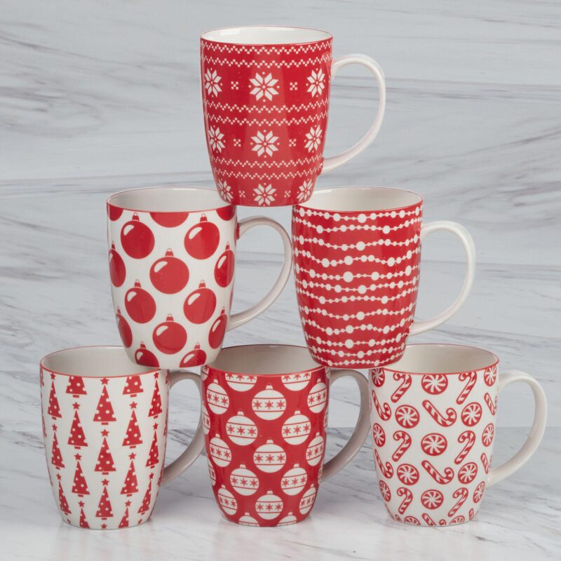 Certified International Set of 6 Peppermint Candy Mugs - Image 8