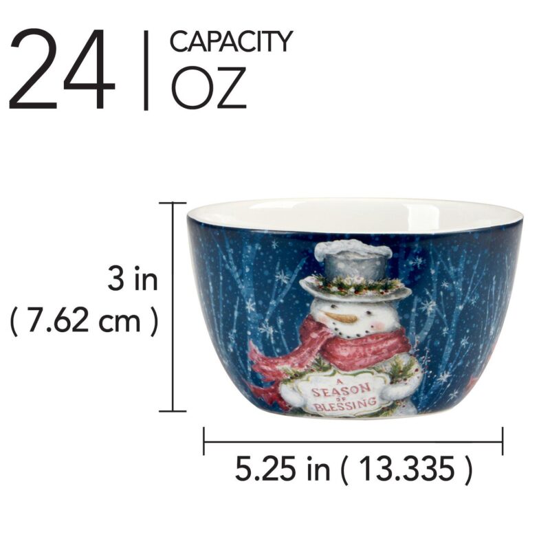 Certified International Snowman Greetings 4 Ice Cream Bowls Set - Image 3