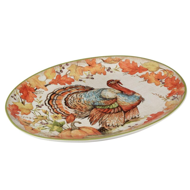 Certified International Autumn Breeze Oval Turkey Platter - Image 3