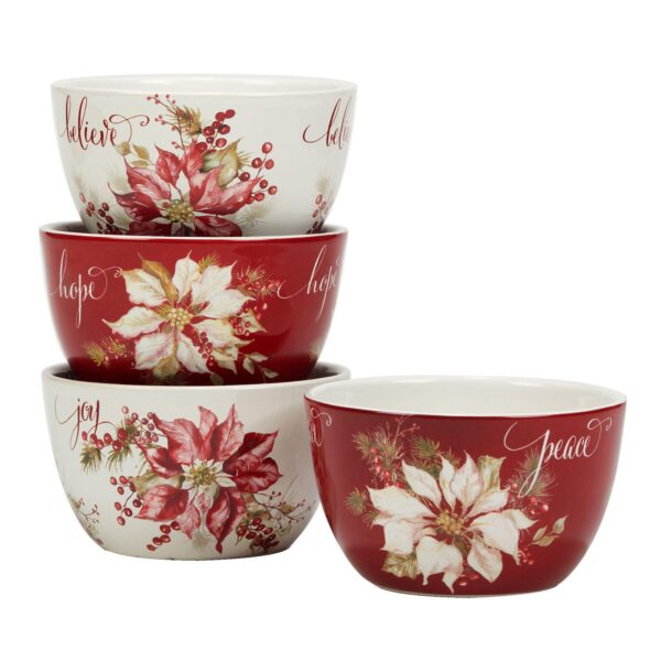 Certified International Set of 4 Winter's Joy Ice Cream Bowls