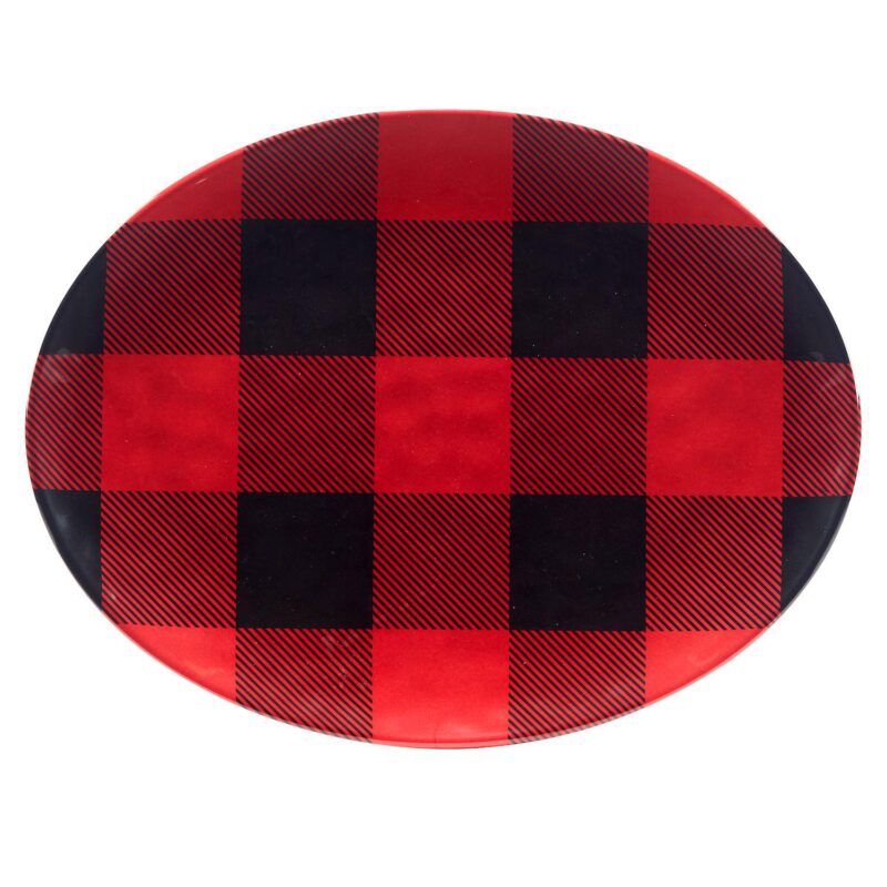 Certified International 2-Piece Red Buffalo Plaid Platter Set - Image 3