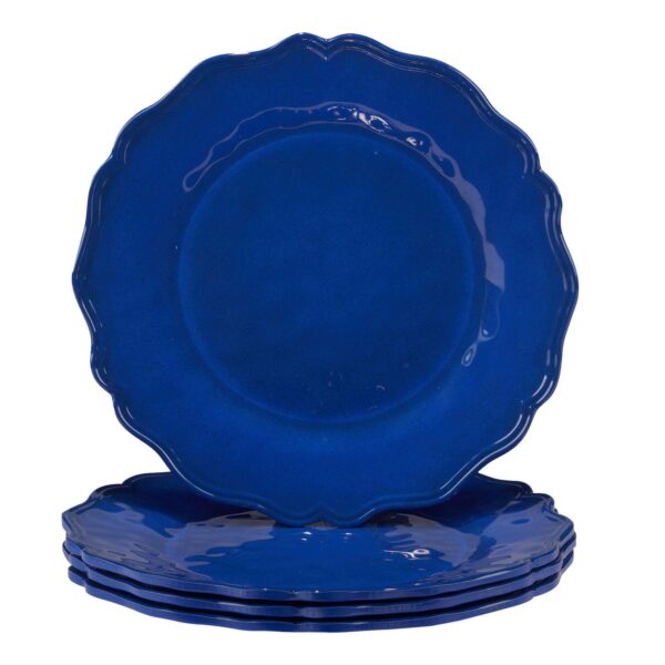 Certified International 4-Piece Blue Indigo Crackle Dinner Plate Set