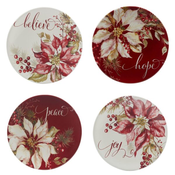 Certified International Set of 4 Winter's Joy Dessert Plates