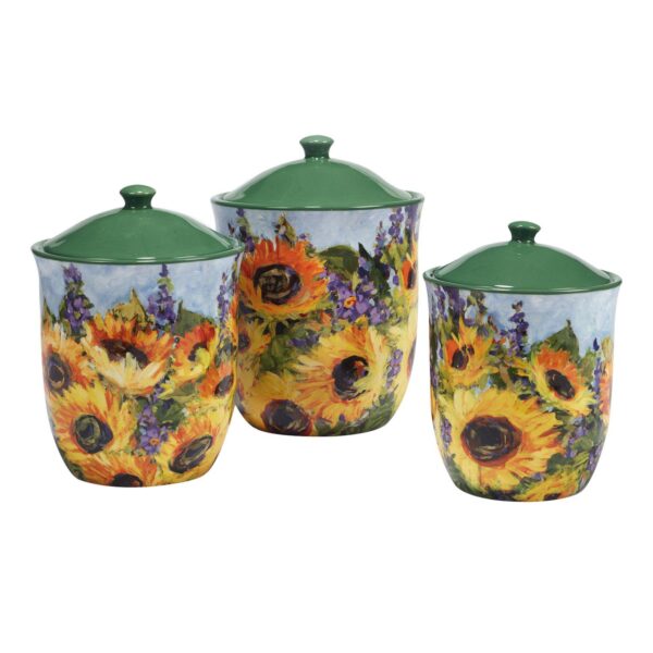 Certified International Sunflower Bouquet 3-pc. Canister Set