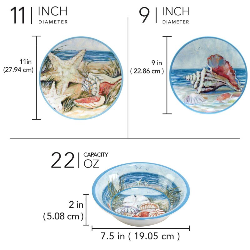 Certified International 12-Piece Seacoast Dinnerware Set - Image 4