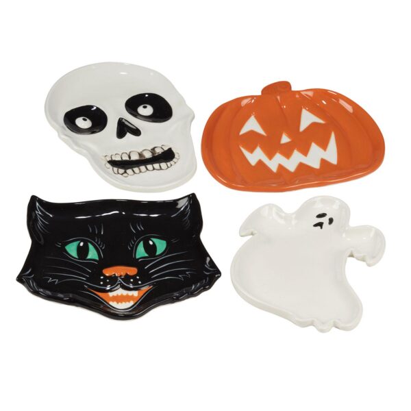 Certified International Scaredy Cat 4-pc. 3D Candy Plate Set