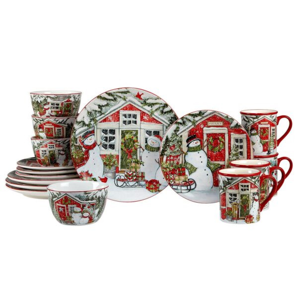 Certified International Snowman's Farmhouse 16-pc. Dinnerware Set