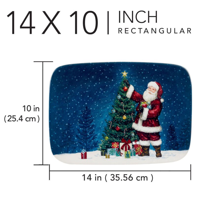Certified International Santa's Secret Rectangular Platter - Image 3