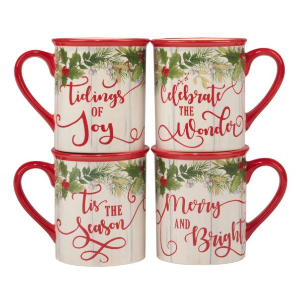 Certified International Winters Green 4 Mugs Set