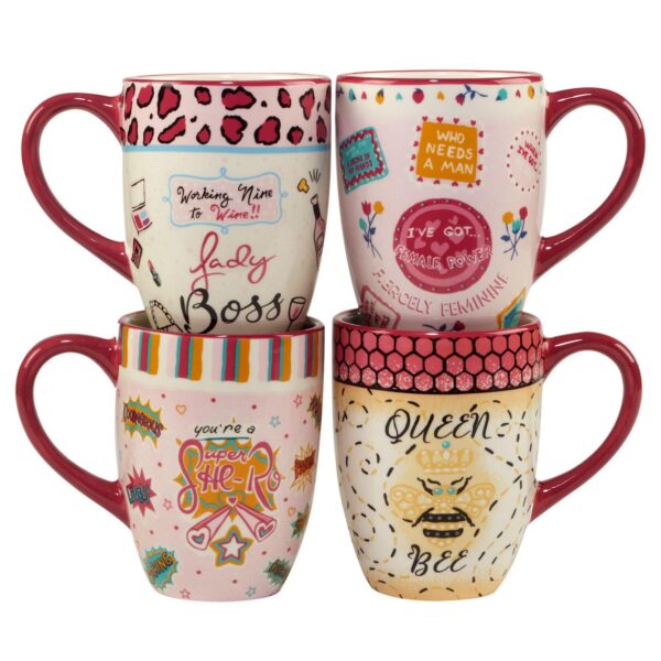 Certified International Lolita Lady Boss 4-pc. Mug Set