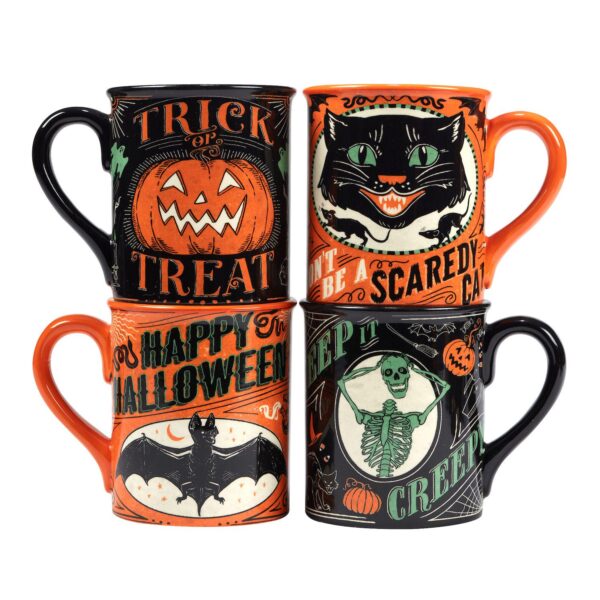 Certified International Scaredy Cat 4-pc. Mug Set