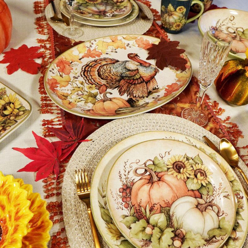 Certified International Autumn Breeze Oval Turkey Platter - Image 5