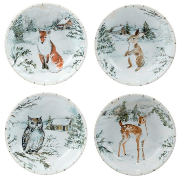 Certified International Winters Frost 4 Soup Bowls Set