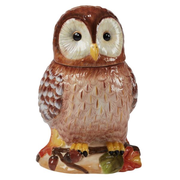 Certified International Pine Forest 3D Owl Cookie Jar