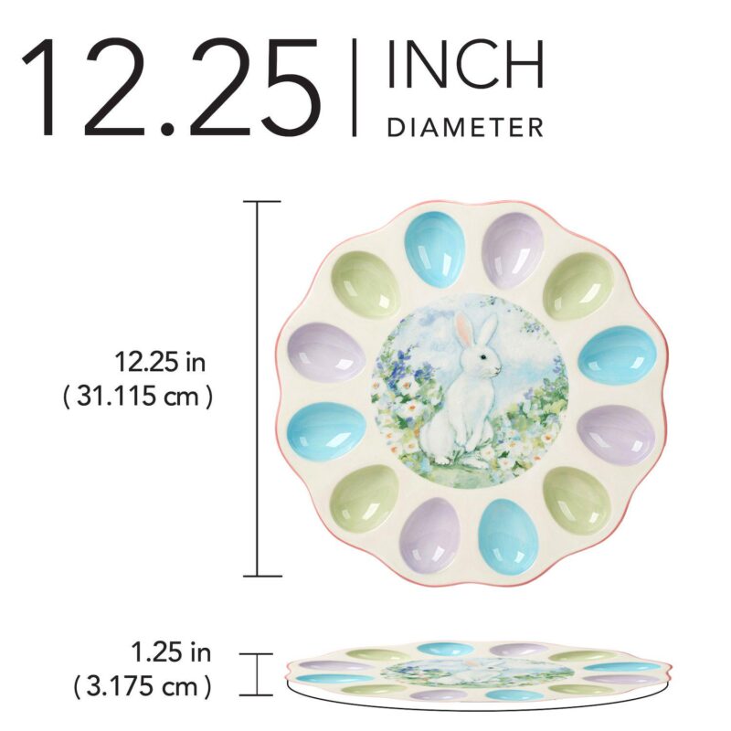 Certified International Easter Morning Round Deviled Egg Plate - Image 4
