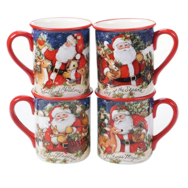 Certified International Magic of Christmas Santa 4-pc. Mug Set