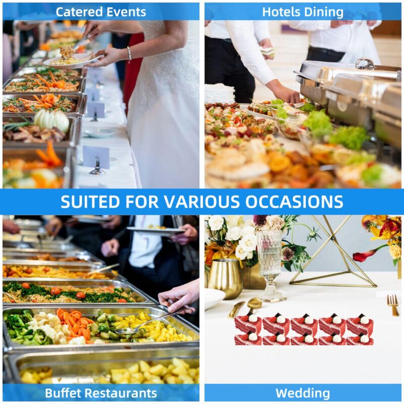 Chafing Dish Buffet Set, 9 Qt with Viewing Lid and Removable Base - Image 5