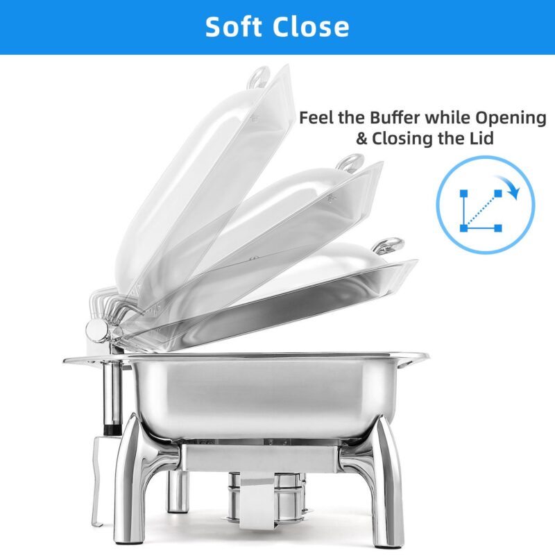 Chafing Dish Buffet Set, 9 Qt with Viewing Lid and Removable Base - Image 2