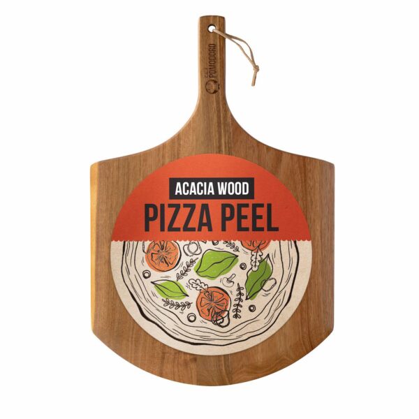 Chef Pomodoro 14-inch Acacia Pizza Peel, Wooden Pizza Peel 14 Inch