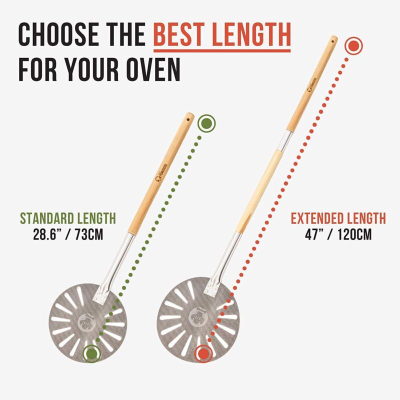 Chef Pomodoro Aluminum 9-inch Turning Pizza Peel With Detachable Wood Handle For Easy Storage - Image 2
