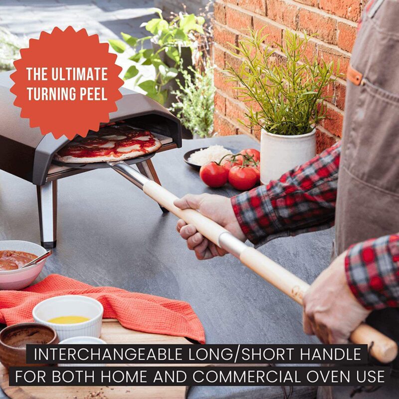 Chef Pomodoro Aluminum 9-inch Turning Pizza Peel With Detachable Wood Handle For Easy Storage - Image 3
