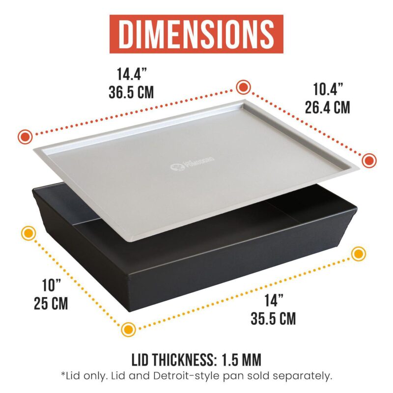 Chef Pomodoro Authentic Detroit-Style Pizza Pan Lid (Lid 14 x 10 inch) - Image 2