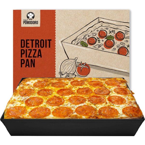 Chef Pomodoro Detroit Style Pizza Pan, Hard Anodized Aluminum, Pre-seasoned Bakeware