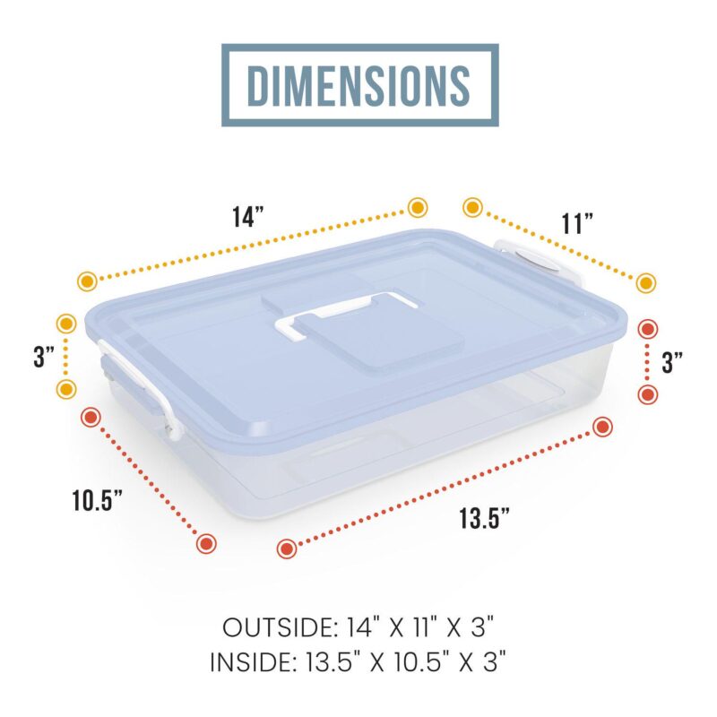Chef Pomodoro Pizza Dough Proofing Box, 14 X 11-inch, Pizza Dough Container (blue) - Image 5