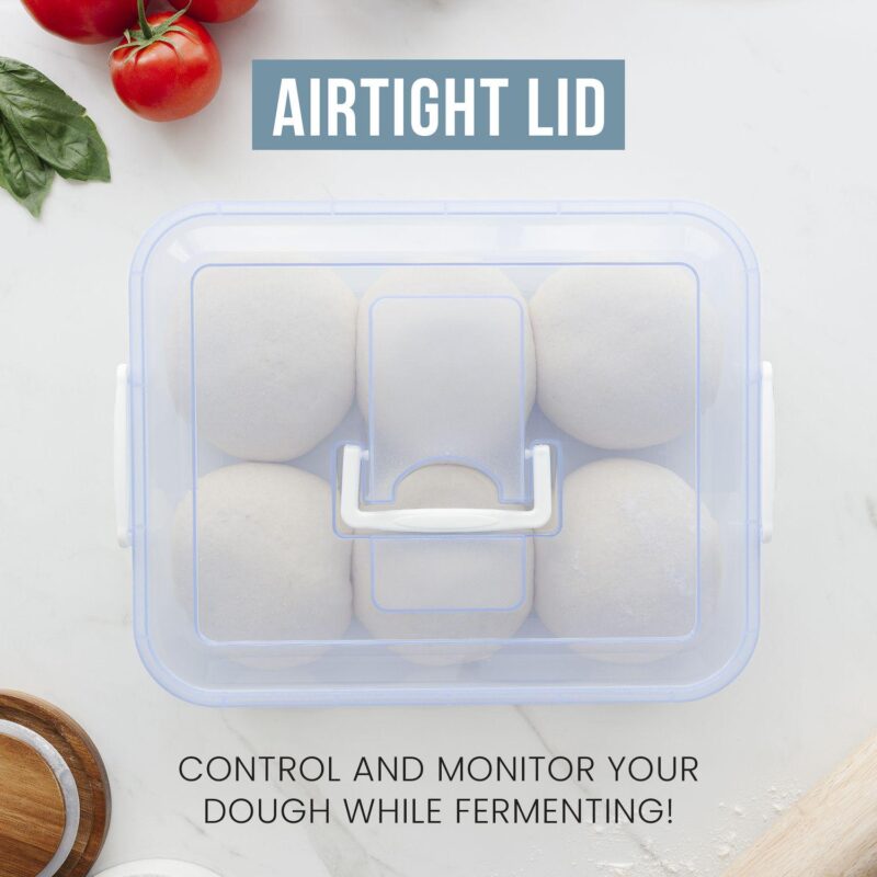 Chef Pomodoro Pizza Dough Proofing Box, 14 X 11-inch, Pizza Dough Container (blue) - Image 4