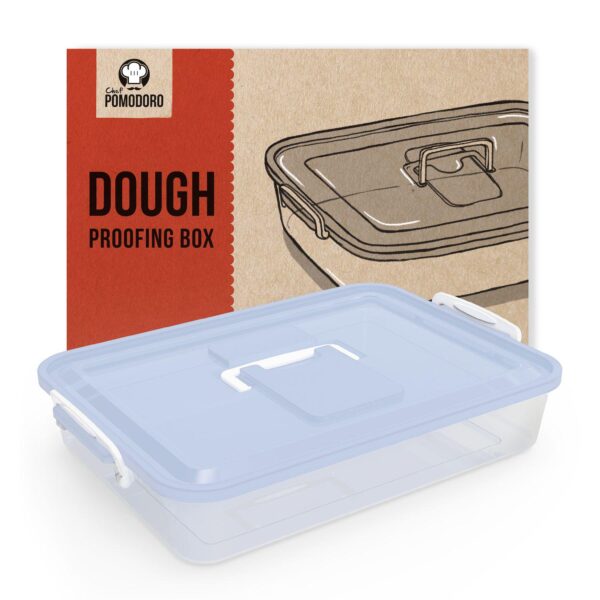 Chef Pomodoro Pizza Dough Proofing Box, 14 X 11-inch, Pizza Dough Container (blue)