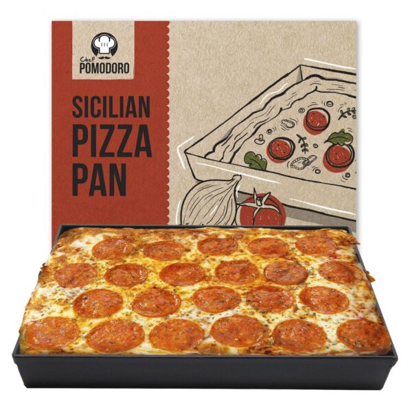 Chef Pomodoro Sicilian Deep Dish Square Pizza Pan, Non-stick Aluminum