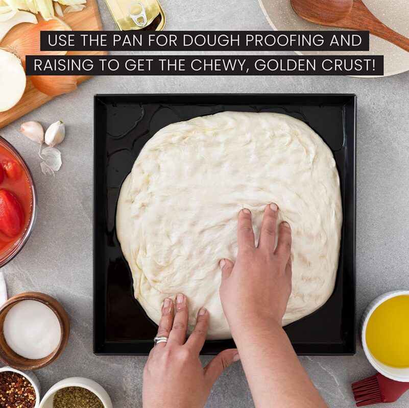 Chef Pomodoro Sicilian Deep Dish Square Pizza Pan, Non-stick Aluminum - Image 4