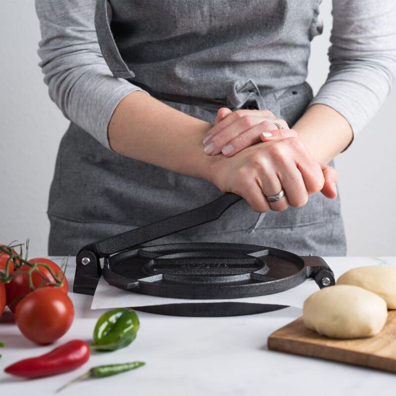 Chef Tacos Authentic Cast Iron Tortilla Press, 8-inch, Pre-seasoned Corn Or Flour Tortilla Maker - Image 5
