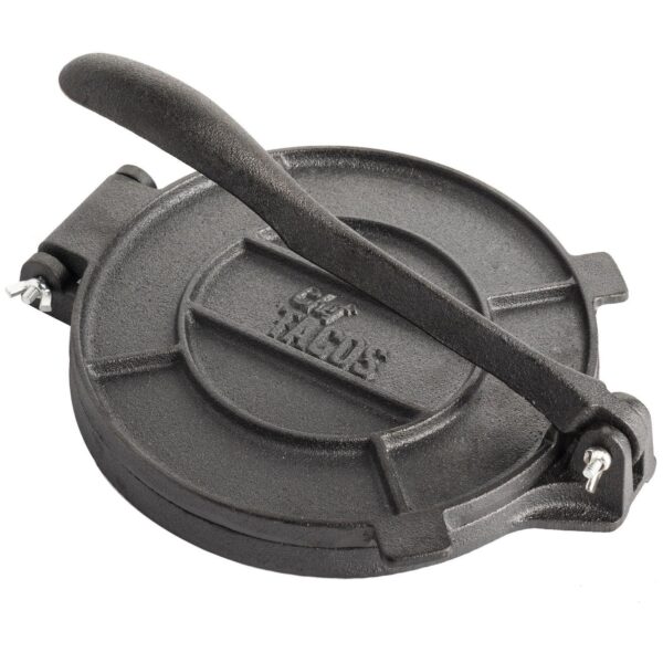 Chef Tacos Authentic Cast Iron Tortilla Press, 8-inch, Pre-seasoned Corn Or Flour Tortilla Maker