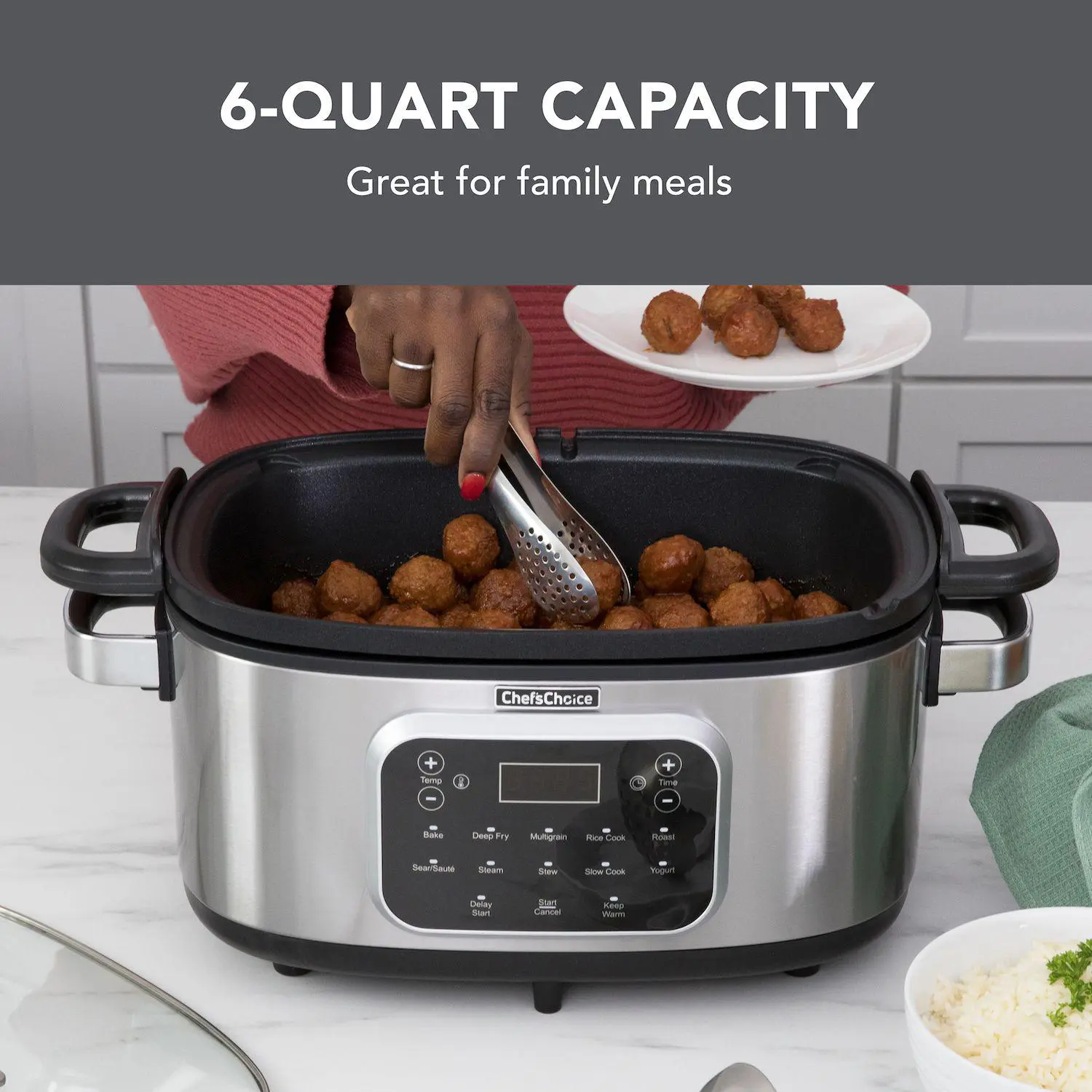 Chef's Choice 6-Qt. All-in-1 Stainless Steel Multi-Cooker - Image 18
