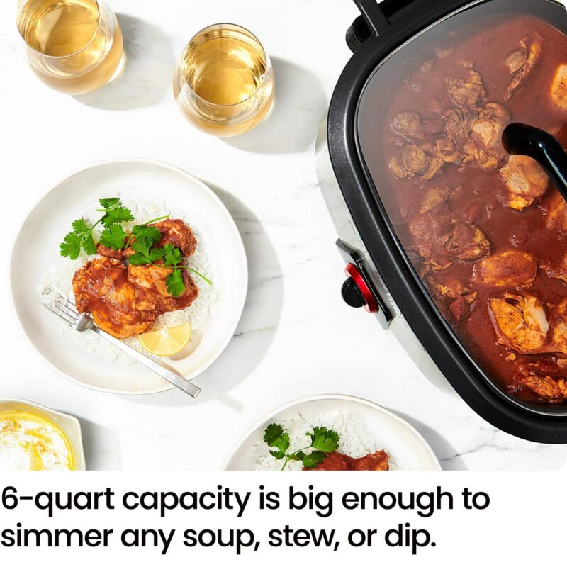 Chefman 6-Quart Slow Cooker, Stovetop and Oven-Safe, Removable Insert, Nonstick and Dishwasher-Safe Interior - Image 6