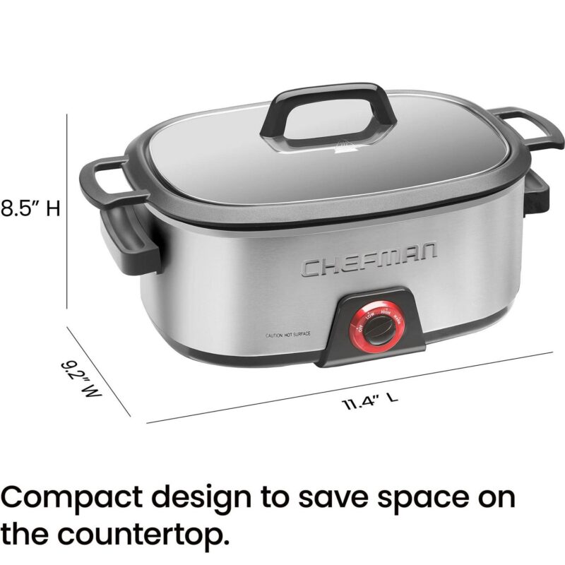 Chefman 6-Quart Slow Cooker, Stovetop and Oven-Safe, Removable Insert, Nonstick and Dishwasher-Safe Interior - Image 8